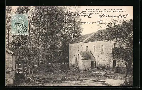 AK Saint-Germain, La Normandie, Moulin sous bois