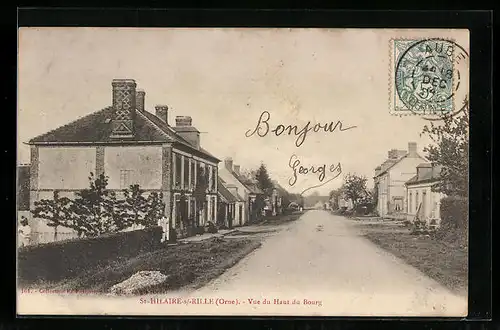 AK St-Hilaire-s-Rille, Vue du Haut du Bourg