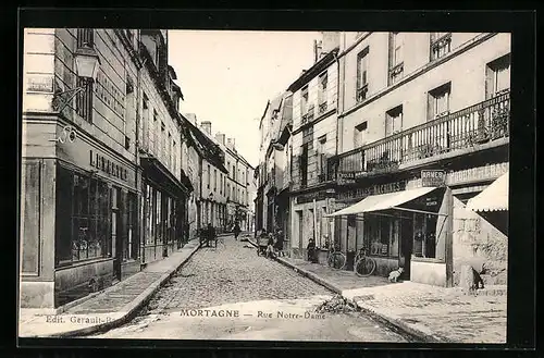 AK Mortagne, Rue Notre-Dame, Strassenpartie