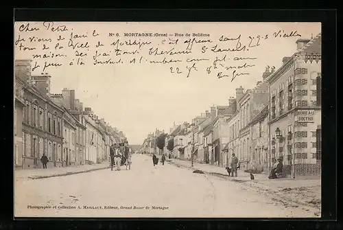 AK Mortagne, Rue de Bellême, Strassenpartie