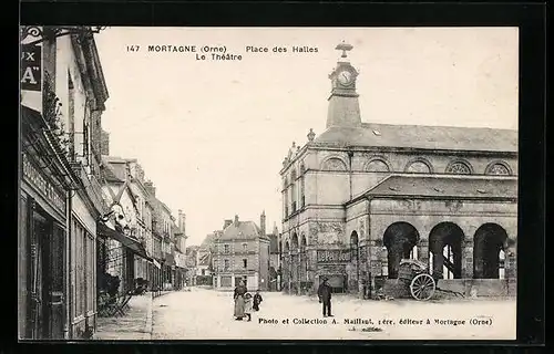 AK Mortagne, Place des Halles, Le Théâtre