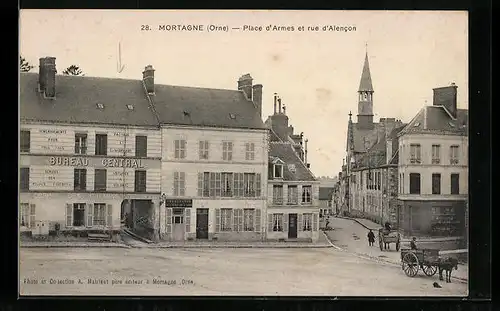 AK Mortagne, Place d`Armes et rue d`Alencon