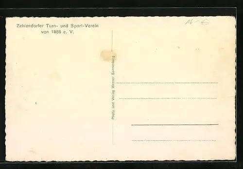 AK Berlin-Zehlendorf, Zehlendorfer Turn- und Sport-Verein von 1888 e. V., Vereinsheim an der Spandauer-Strasse