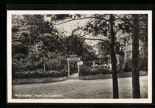 AK Berlin-Zehlendorf, Wald-Cafe Haus Zwillingsburg von Bruno Hiekel