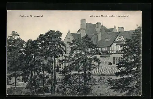 AK Berlin-Grunewald, Colonie Grunewald, Villa von Mendelssohn Hinterfront