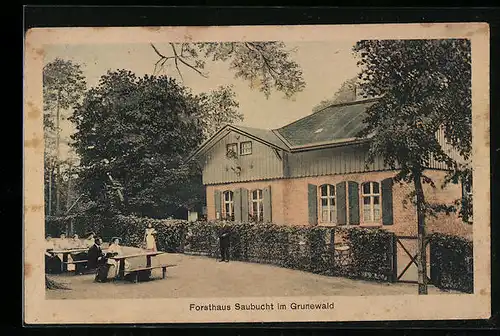 AK Berlin-Grunewald, Gasthaus Forsthaus Saubucht