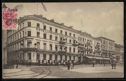 AK Koblenz, Hotel zum Riesen-Fürstenhof in der Rheinzollstrasse