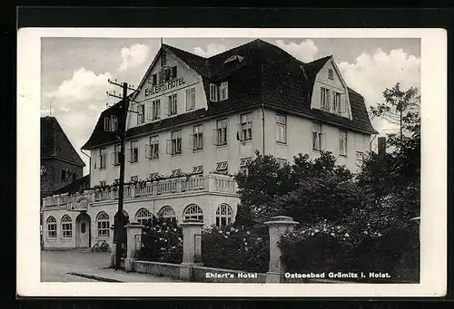 AK Grömitz i. Holst., Ostseebad, Ehlert`s Hotel