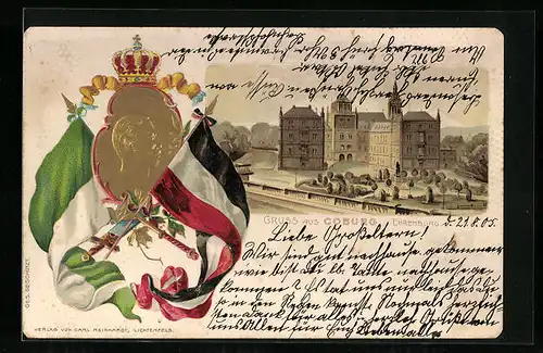 Passepartout-Lithographie Coburg, Ehrenburg