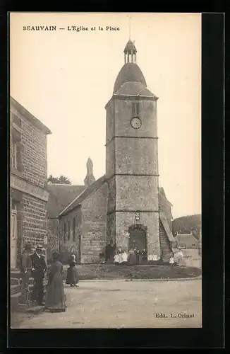 AK Beauvain, L'Eglise et la Place