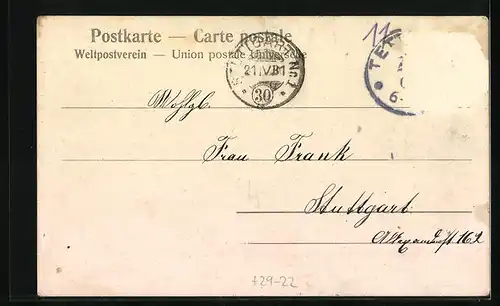 Luna-AK Tettnang, Teilansicht des Ortes