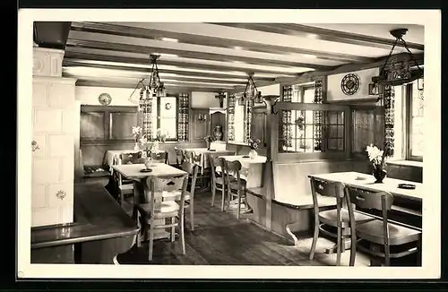 AK Freiburg i. B., Inneres eines Gasthauses