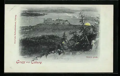 Mondschein-AK Coburg, Veste Coburg
