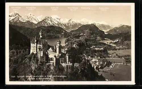 AK Hohenschwangau, Schloss Neuschwanstein mit Ortsblick