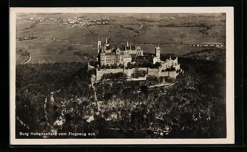 AK Bisingen, Burg Hohenzollern, Fliegeraufnahme