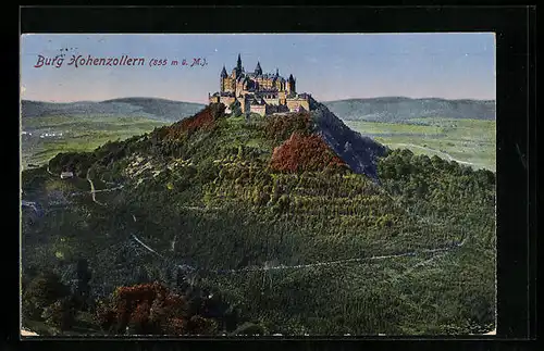 AK Bisingen, Burg Hohenzollern mit Umgebung
