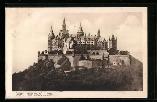 AK Bisingen, Burg Hohenzollern, Totalansicht