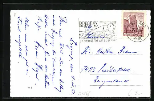 AK Bregenz /Bodensee, Ortsansicht mit Pfänderbahn