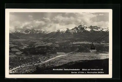 AK Innsbruck, Ortsansicht mit Nordketten-Seilschwebebahn