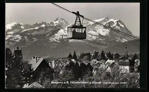 AK Bregenz a. B., Pfänderbahn gegen Säntis