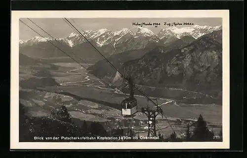 AK Blick von der Patscherkofelbahn-Kopfstation ins Oberinntal