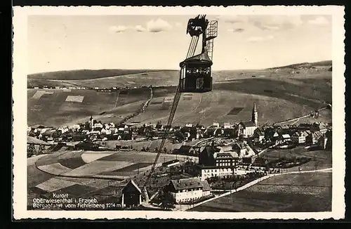 AK Oberwiesenthal i. Erzg., Bergabfahrt der Seilbahn vom Fichtelberg