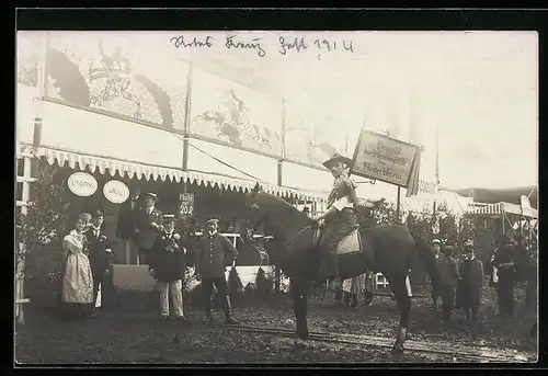 Foto-AK Coburg, Volksfest Reiterspiele des Roten Kreuz 1914