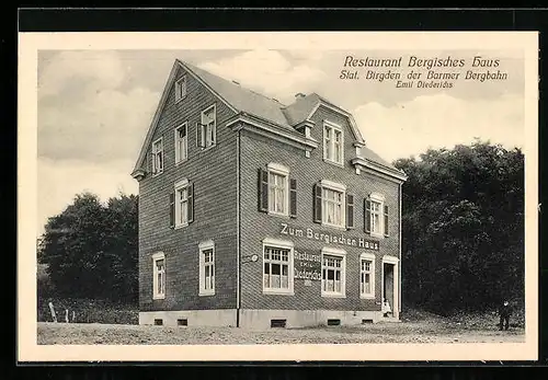 AK Birgden, Restaurant Bergisches Haus von Emil Diederichs, Barmer Bergbahn