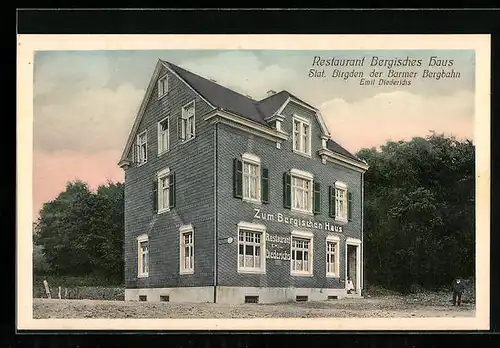 AK Birgden, Restaurant Bergisches Haus von Emil Diederichs, Barmer Bergbahn