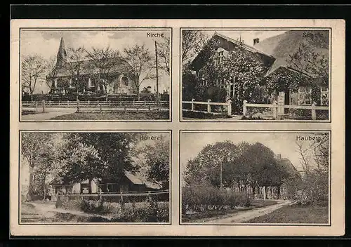 AK Vollerwiek an der Eider, Hökerei, Schule, Hauberg