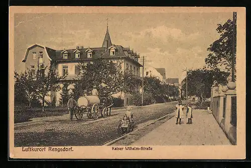 AK Rengsdorf, Kaiser Wilhelm-Strasse mit Pferdewagen