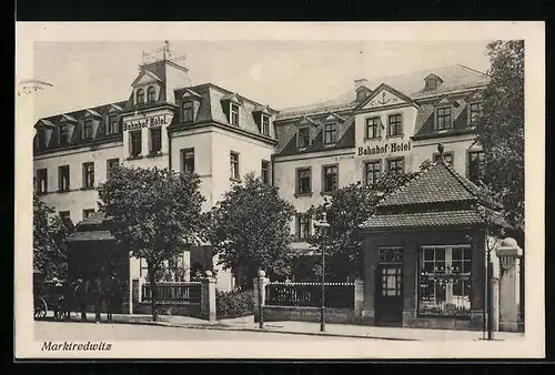 AK Marktredwitz, Bahnhofshôtel und Weingrosshandlung von Christian Henk