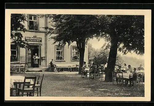 AK Stein bei Berneck, Gast- und Pensionshaus zum Herrlichen Blick mit Terrasse