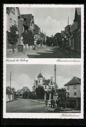 AK Rodach bei Coburg, Alexandrinenstrasse und Heldritterstrasse