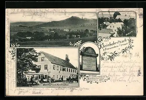 AK Kleinbobritzsch i. Erzgeb., Gasthof zum Fürstenthal, Schule