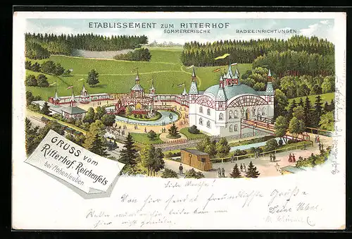 Lithographie Reichenfels, Restaurant Etablissement zum Ritterhof