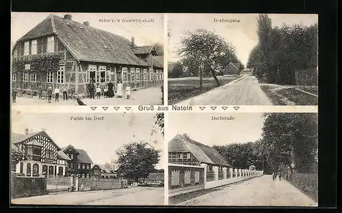 AK Nateln, Schulzes Gasthaus, Dorfstrasse