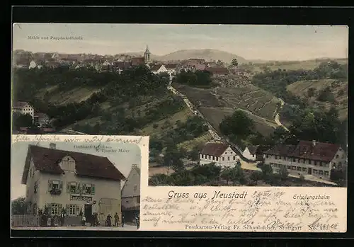 AK Neustadt /Waiblingen, Ortsansicht, Erholungsheim, Gasthaus z. Ochsen v. Theodor Maier