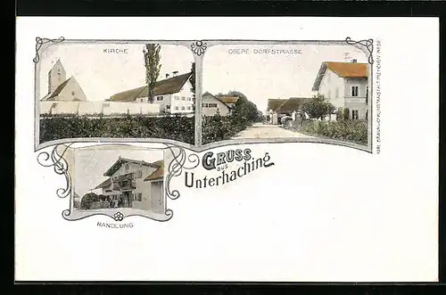 AK Unterhaching, Obere Dorfstrasse, Handlung, Kirche