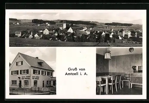 AK Amtzell i. A., Gasthaus Schellinger, Ortsansicht