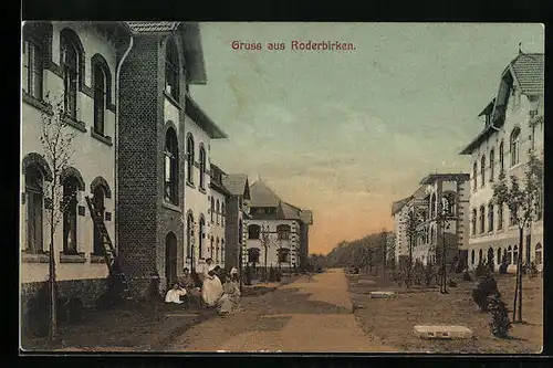 AK Roderbirken, Ortsansicht mit Anwohnern
