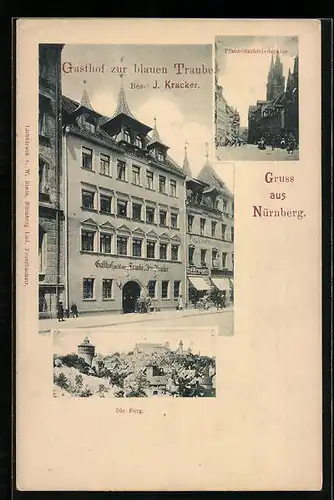 AK Nürnberg, Gasthaus zur blauen Traube, Burg