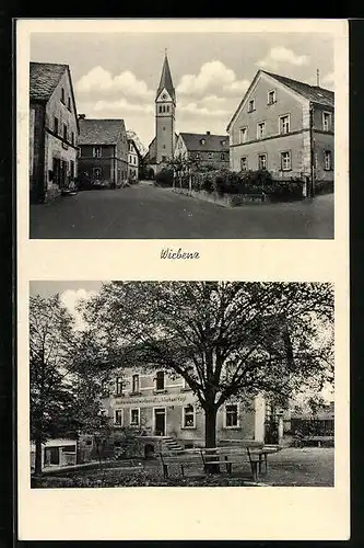 AK Wirbenz, Ortsansicht, Gasthaus & Bäckerei Vogt