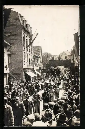 AK Waiblingen, Sängerfest, Lange Strasse 1927