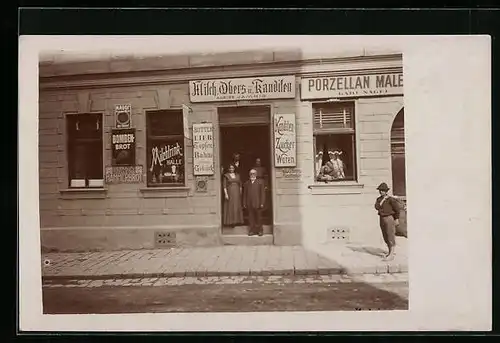 Foto-AK Wien, Geschäft Zuckerwaren in der Römersthalgasse 5