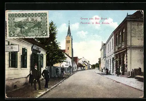 AK Bos Broda, Strassenpartie im Ort