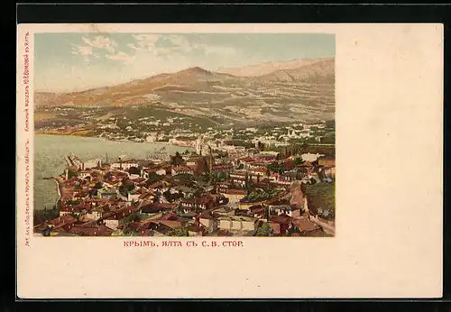 AK Jalta /Krim, Totalansicht des Ortes am Schwarzen Meer