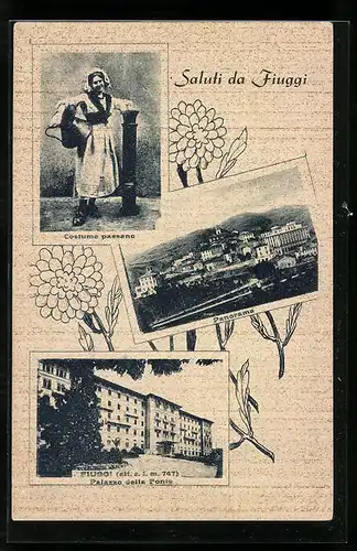 AK Fiuggi, Costume paesano, Panorama, Palazzo della Fonte