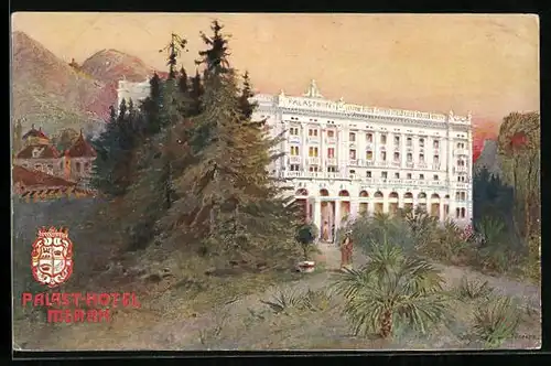 Künstler-AK Meran, Palast-Hotel