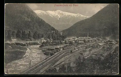 AK Franzensfeste, Ortspartie mit Plose